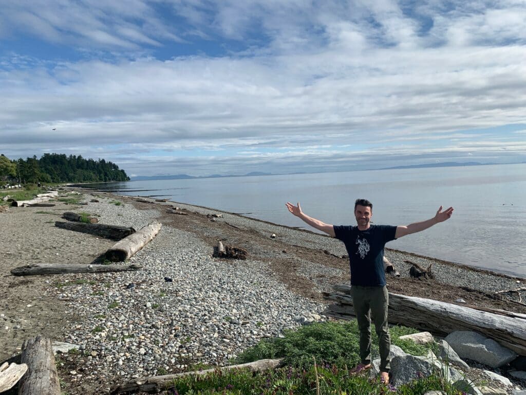 Dr. Jeremy Neufeld on beach