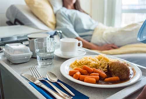 Food on hospital tray