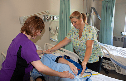 Licensed practical nurses with patient