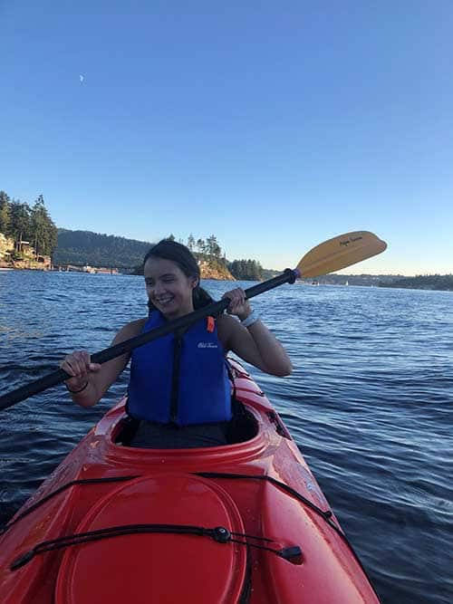 Woman kayaking