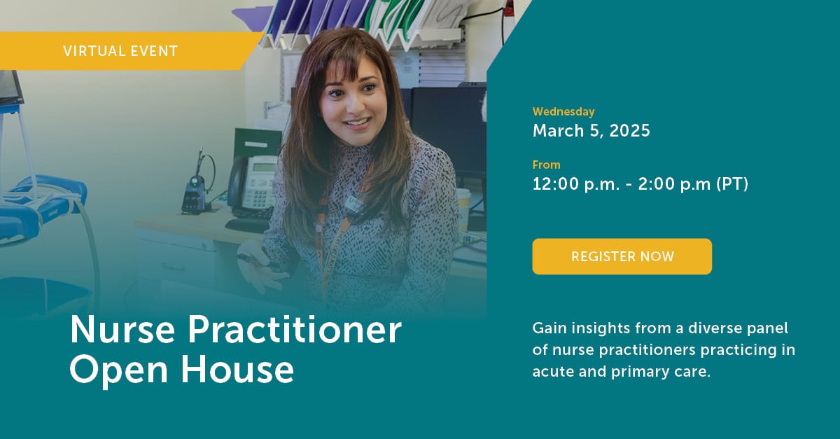 Nurse practitioner open house graphic.