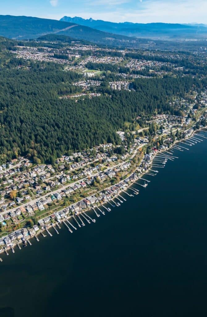 Aerial view of the Tri-cities area.