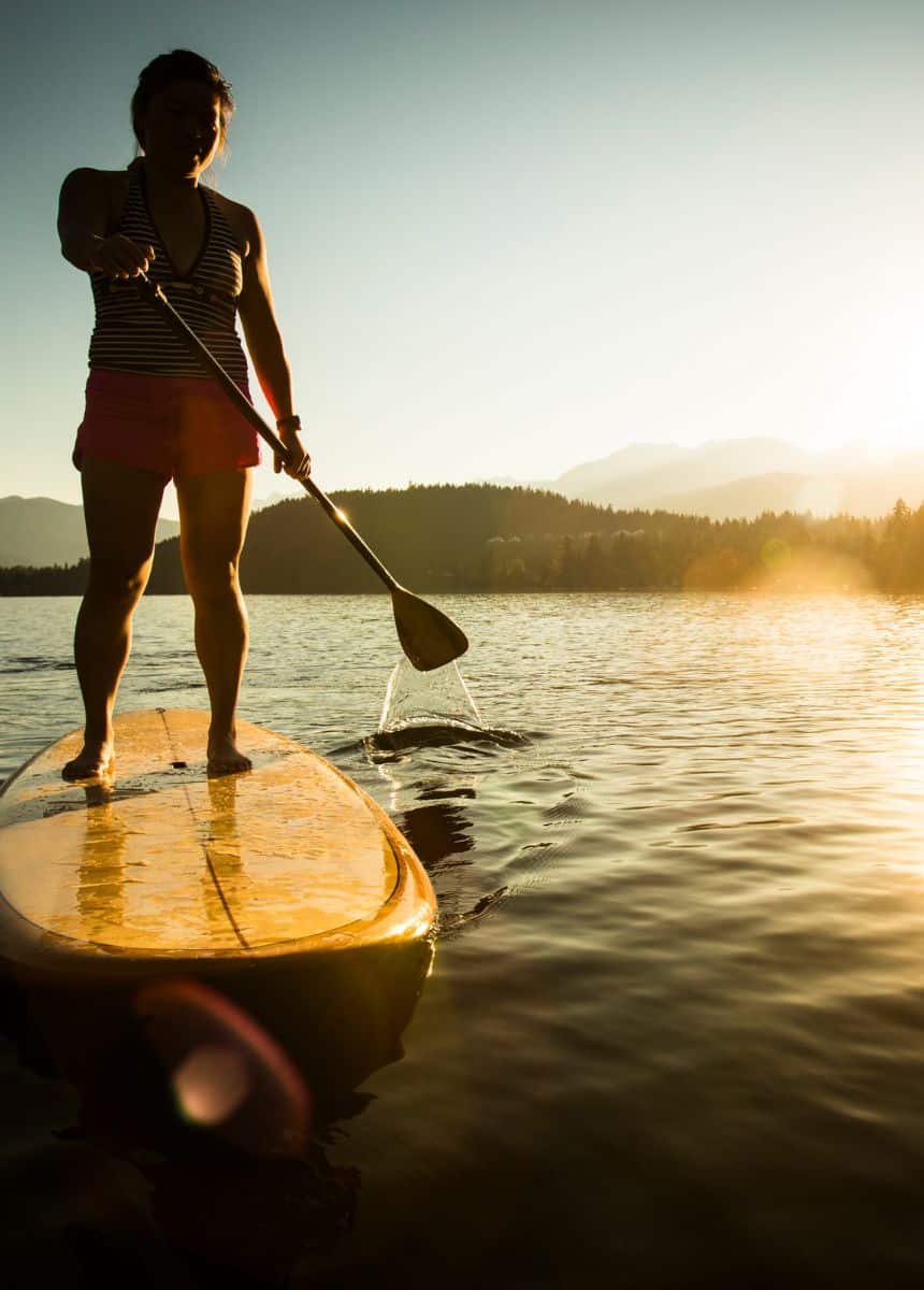 Paddle boarder on the water.