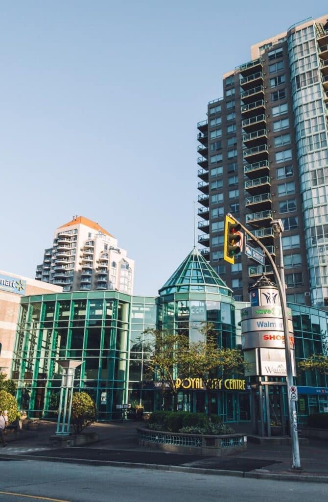 High rise buildings in the uptown neighbourhood of New Westminster