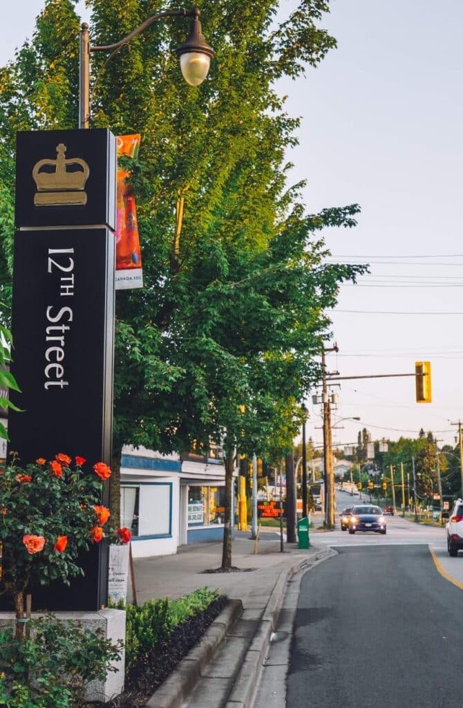 City street in the west end of New Westminster