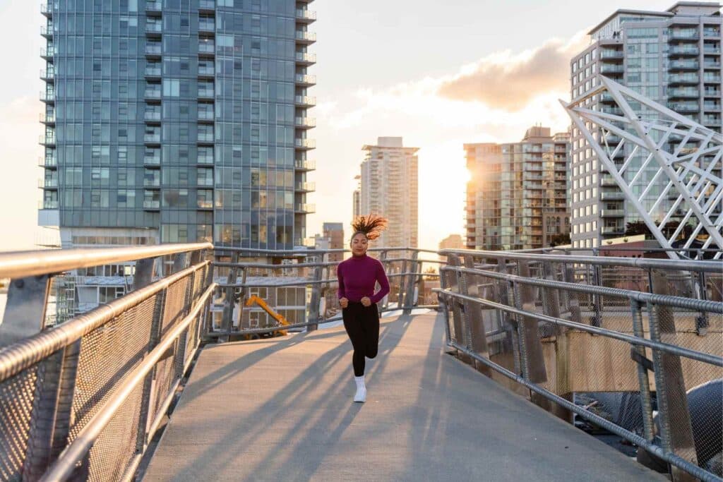 Lady running in New Westminster, B.C.