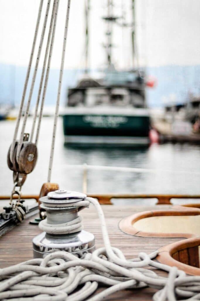Fishing boat moored in White Rock.