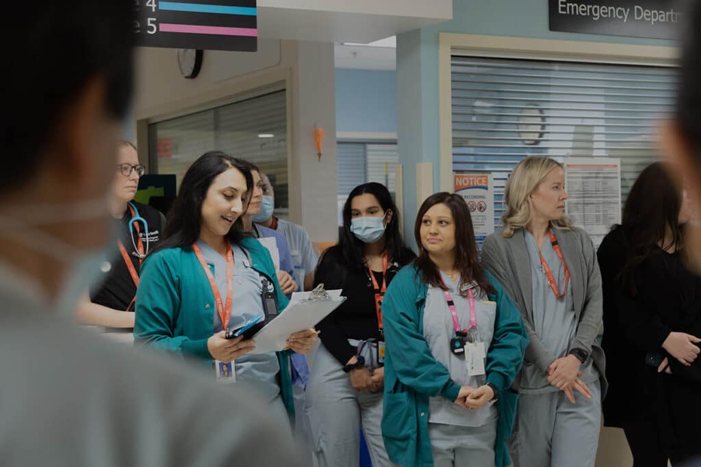 Staff in ER at Fraser Health.