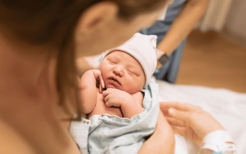 Mom with baby at Fraser Health.
