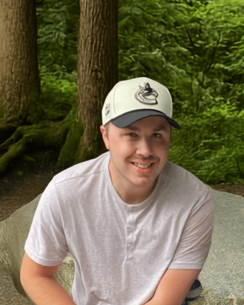 Registered nurse sitting in a forest